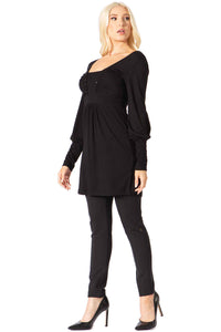Rhinestone Panel Bust & Surplice Back Top Vertigo 