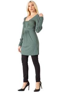 Rhinestone Panel Bust & Surplice Back Top Vertigo 