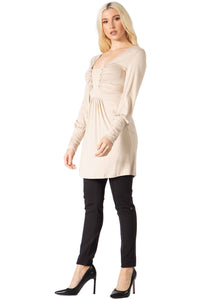 Rhinestone Panel Bust & Surplice Back Top Vertigo 