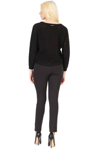 Plain Texured‐knit Cropped Sweater Vertigo 