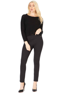 Plain Texured‐knit Cropped Sweater Vertigo 