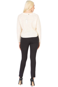 Plain Texured‐knit Cropped Sweater Vertigo 