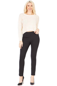 Plain Texured‐knit Cropped Sweater Vertigo 