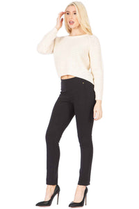 Plain Texured‐knit Cropped Sweater Vertigo 