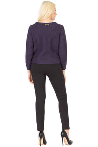 Plain Texured‐knit Cropped Sweater Vertigo 