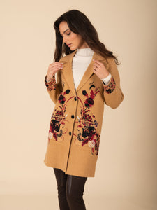 Floral Buttoned Sweater Coat Vertigo