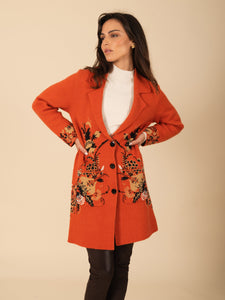 Floral Buttoned Sweater Coat Vertigo