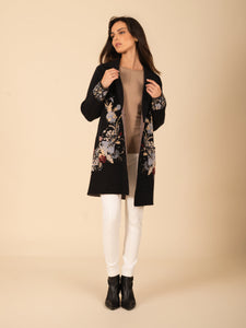Floral Buttoned Sweater Coat Vertigo