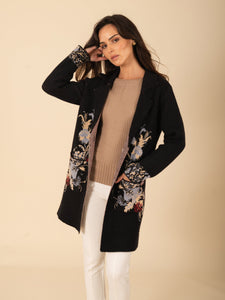 Floral Buttoned Sweater Coat Vertigo