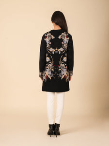 Floral Buttoned Sweater Coat Vertigo