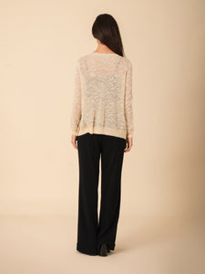 Semi-Sheer & Metallic Intricate Floral Print Longsleeve Cardigan. Vertigo