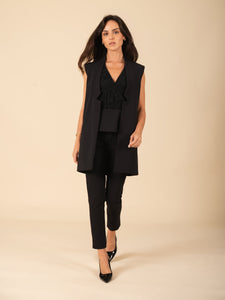 "Davina" Long Suit Vest with Zippered Pockets Vertigo Collection