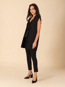 "Davina" Long Suit Vest with Zippered Pockets Vertigo Collection