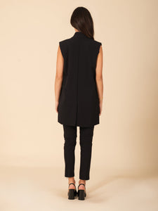 "Davina" Long Suit Vest with Zippered Pockets Vertigo Collection