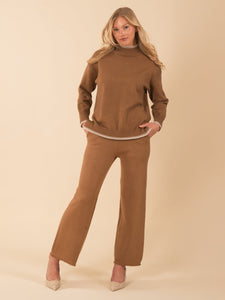 Contrast Trim Mock Neck Sweater Vertigo