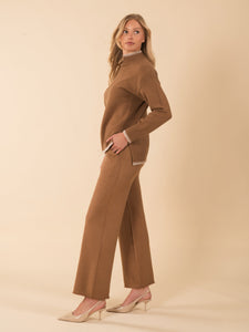 Contrast Trim Mock Neck Sweater Vertigo