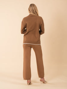 Contrast Trim Mock Neck Sweater Vertigo