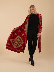 Monochrome Geo Knit Wrap Vertigo