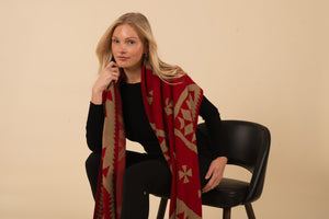 Monochrome Geo Knit Wrap Vertigo