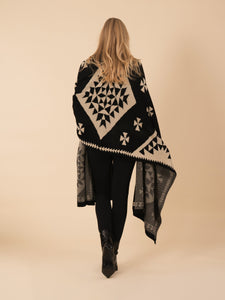 Monochrome Geo Knit Wrap Vertigo