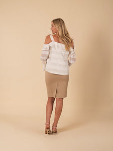 Off-shoulder Blouse with Ribbon Straps Vertigo