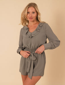 Ruffle Neck Romper Vertigo