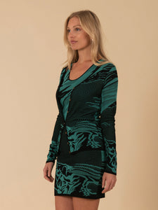 Abstract Knit Cardigan Vertigo