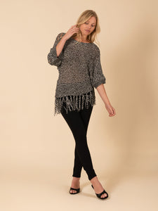 Crochet Pullover Coverup With Fringe Bottom Vertigo