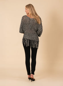 Crochet Pullover Coverup With Fringe Bottom Vertigo