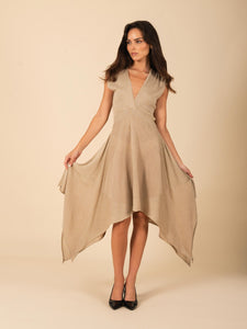 brown handkerchief dress High Neck Tassel Dress - Rust/Burnt Orange