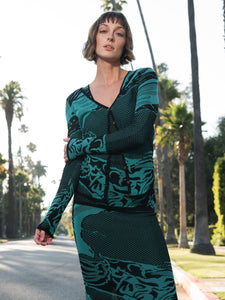Abstract Knit Cardigan Vertigo