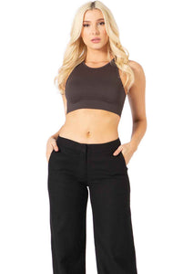High Rise Wide Leg Linen Trousers Vertigo 