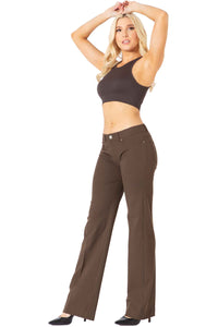 Mid Rise Straight Leg Fitted Pants Vertigo USA