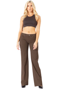 Mid Rise Straight Leg Fitted Pants Vertigo USA