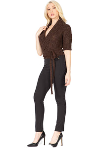 Irresistible Cropped Wrap Sweater Vertigo