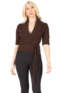 Irresistible Cropped Wrap Sweater Vertigo