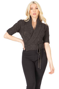 Irresistible Cropped Wrap Sweater Vertigo