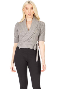 Irresistible Cropped Wrap Sweater Vertigo