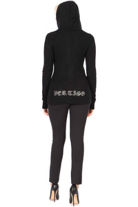 V-Neck Rhinestone Back Hoodie Vertigo 