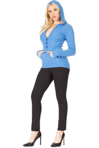 V-Neck Rhinestone Back Hoodie Vertigo 