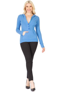 V-Neck Rhinestone Back Hoodie Vertigo 