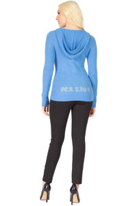 V-Neck Rhinestone Back Hoodie Vertigo 
