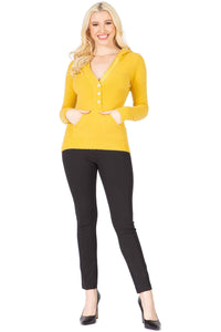 V-Neck Rhinestone Back Hoodie Vertigo 