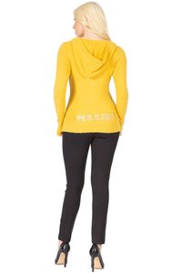 V-Neck Rhinestone Back Hoodie Vertigo 