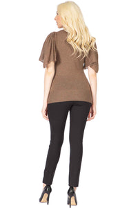 V Neck with Short Butterfly Sleeves Vertigo 