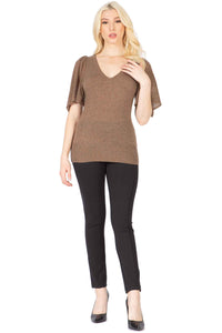 V Neck with Short Butterfly Sleeves Vertigo 