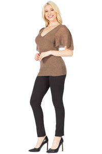 V Neck with Short Butterfly Sleeves Vertigo 