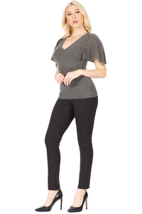 V Neck with Short Butterfly Sleeves Vertigo 
