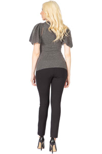 V Neck with Short Butterfly Sleeves Vertigo 