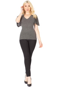 V Neck with Short Butterfly Sleeves Vertigo 